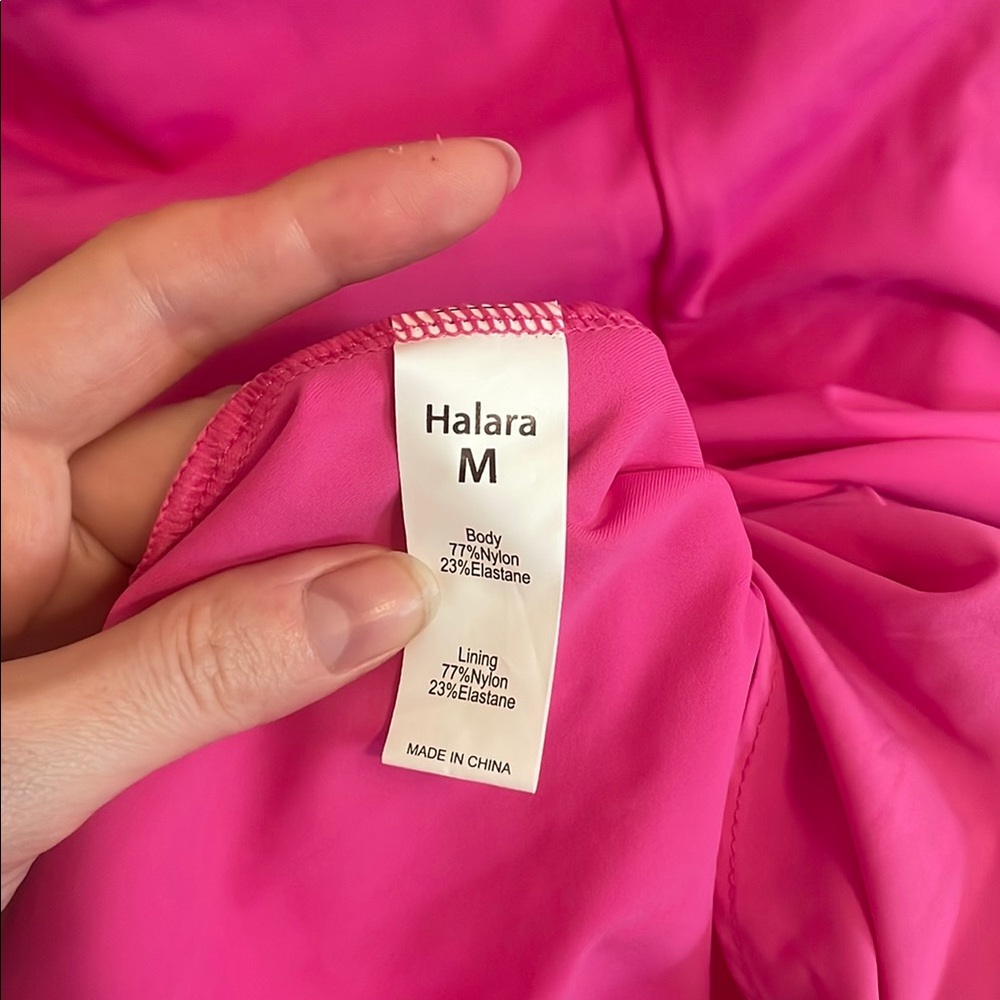 NWT HALARA Bubblegum Pink Asymmetrical Dress WITH SHORTS - Picture 6 of 10